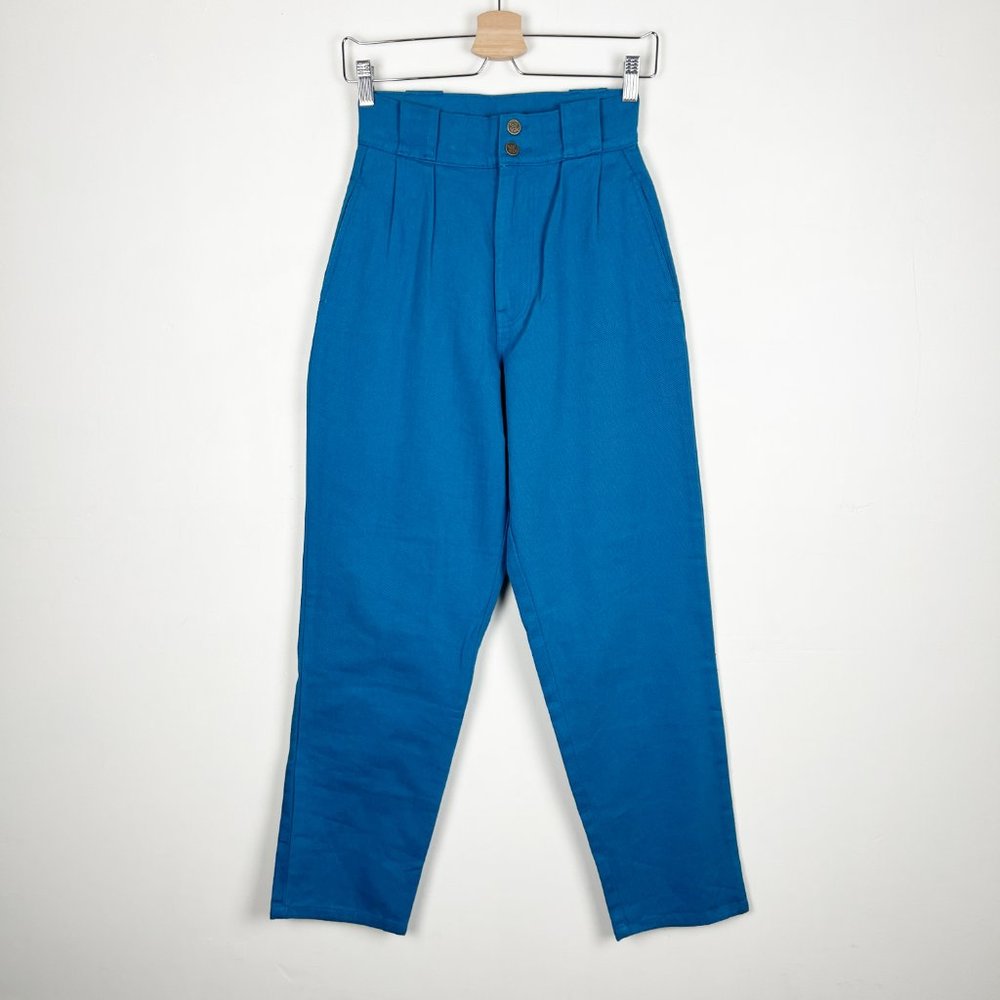 Lucy & Yak Addison High Waisted Organic Cotton Twill Jeans Trousers Blue Size 26